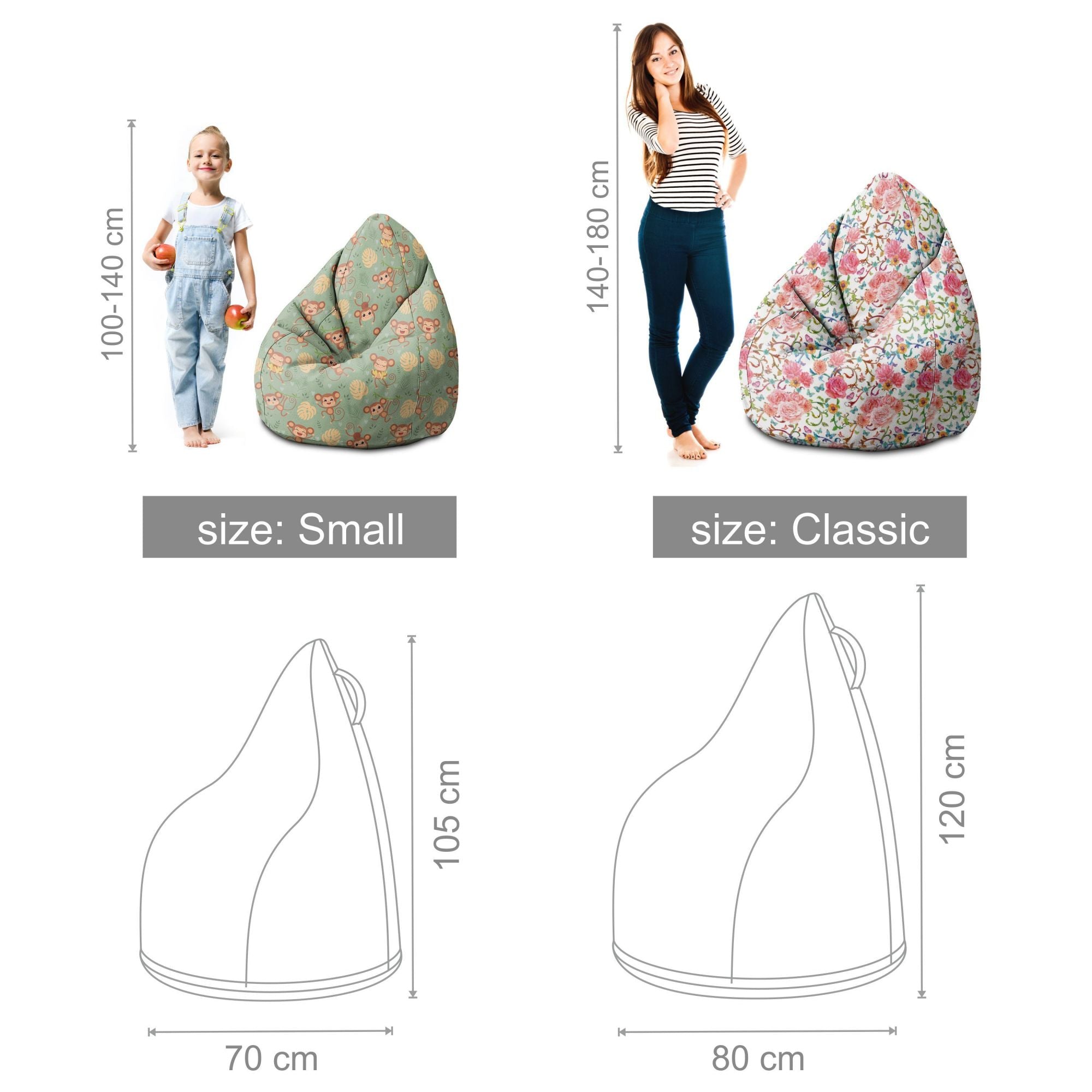 Puf Pearshape Simple Floral-M-Velvet