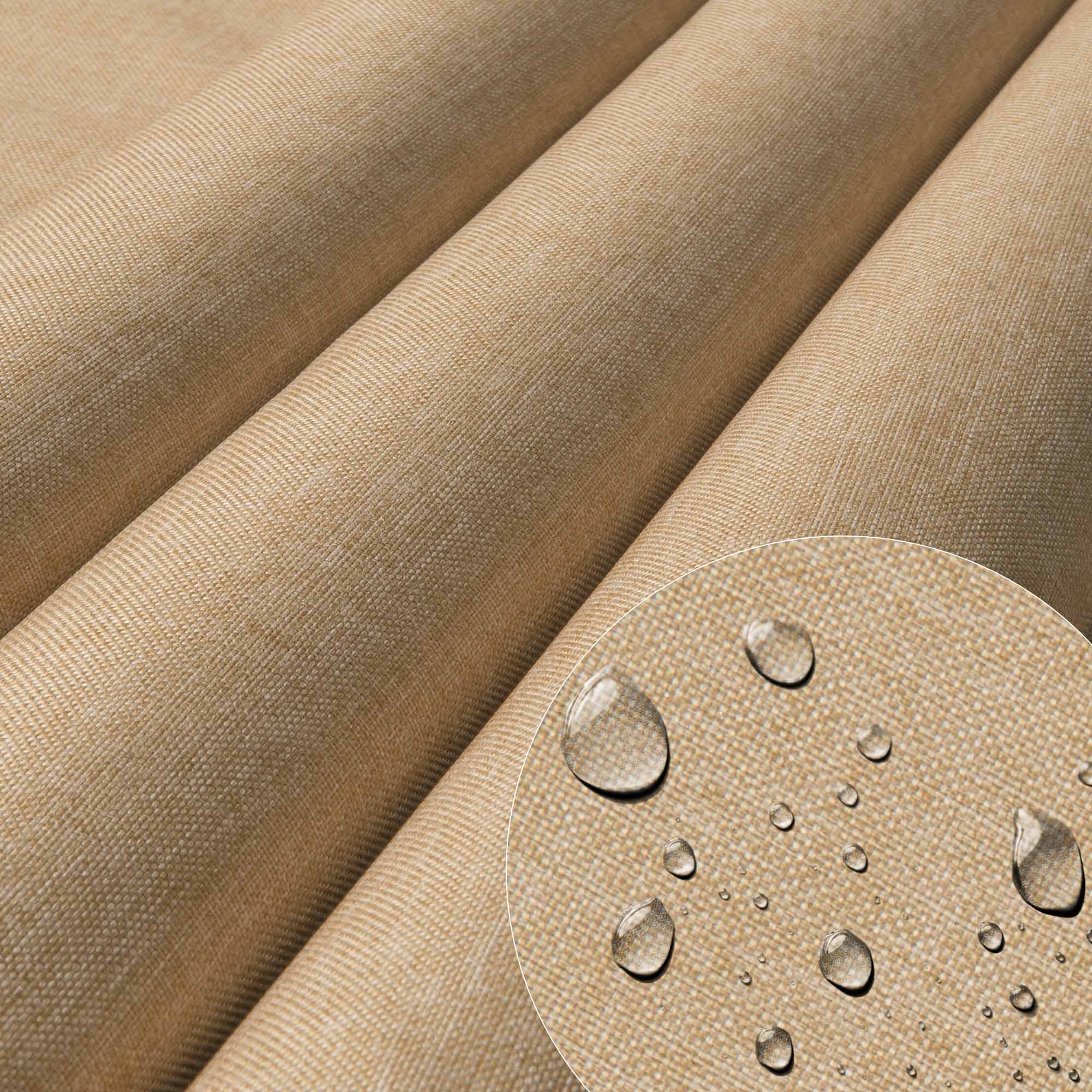 Holzliege mit Holzfußstütze Leinenoptik Desert Sand