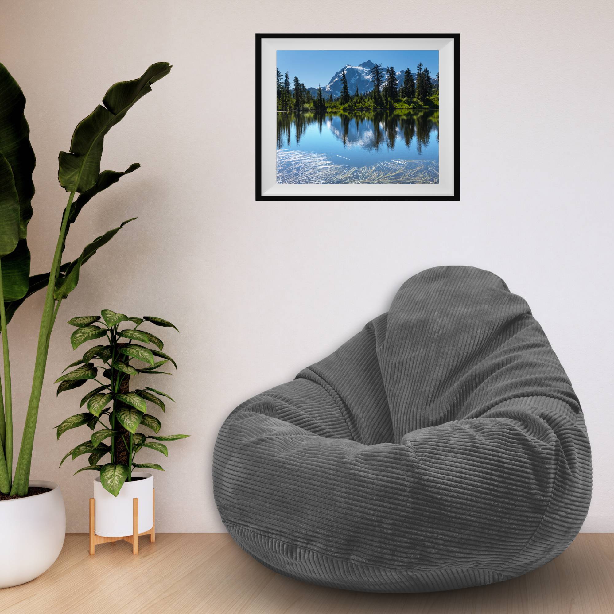 Puf Paradise z Podnóżkiem Granite Gray-M