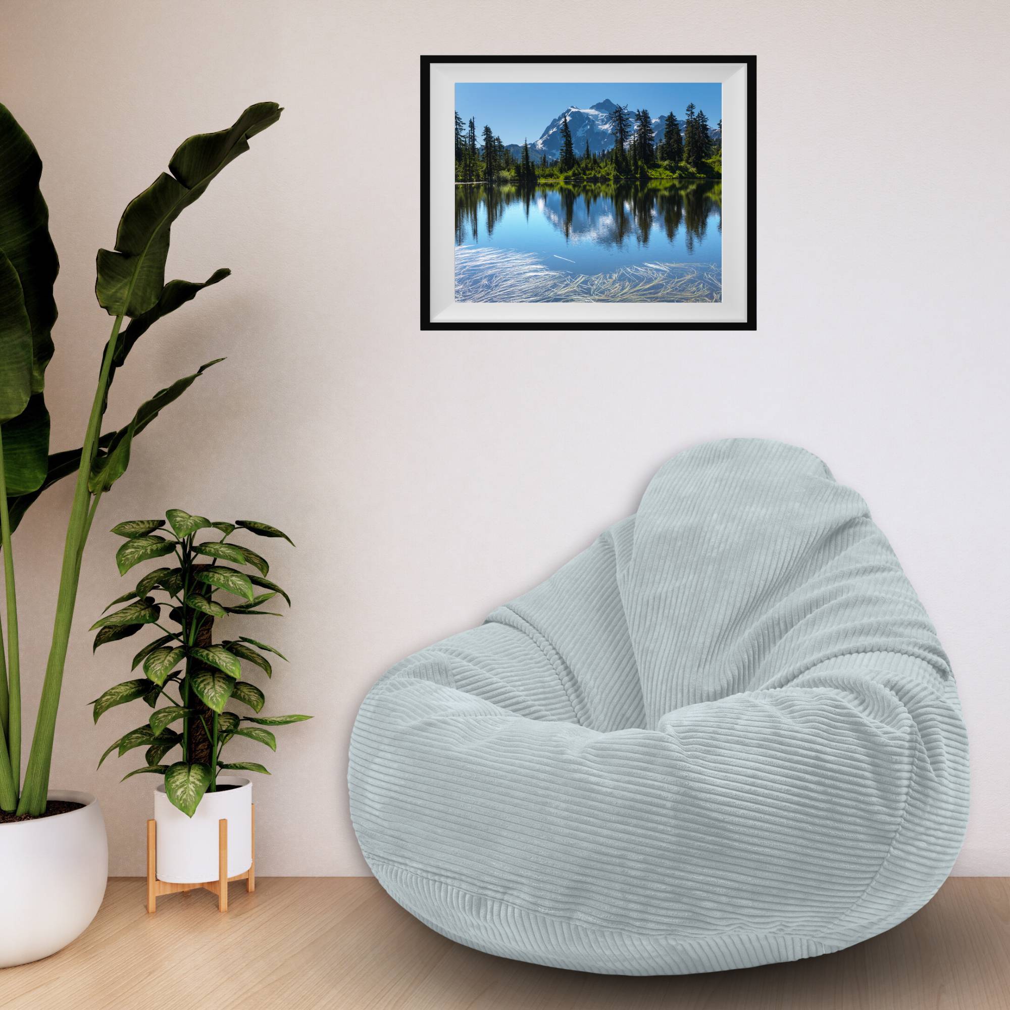 Puf Paradise s podnožkou Green Lily-S