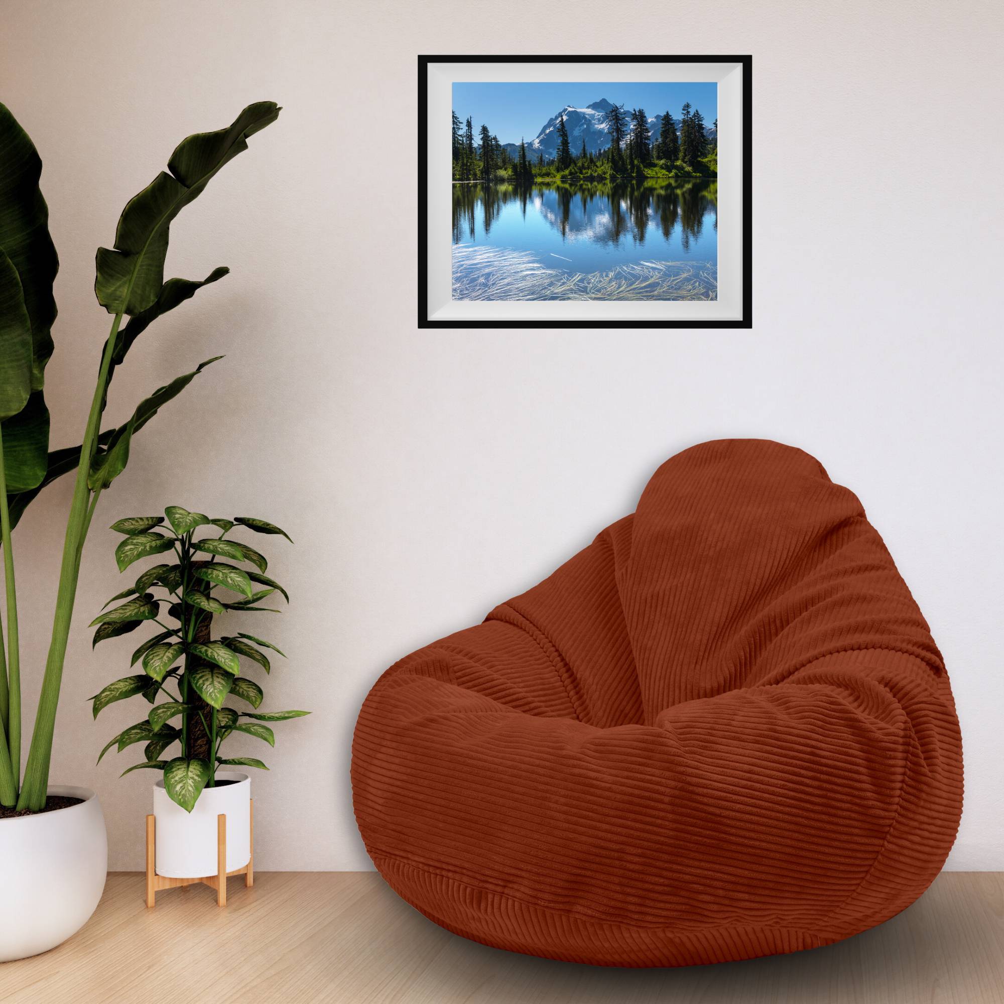 Paradise Hocker mit Fußstütze Indisches Braun-S