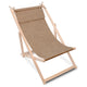 Wooden Deck Chair with Cushion Linen Imitation Cinnamon-S