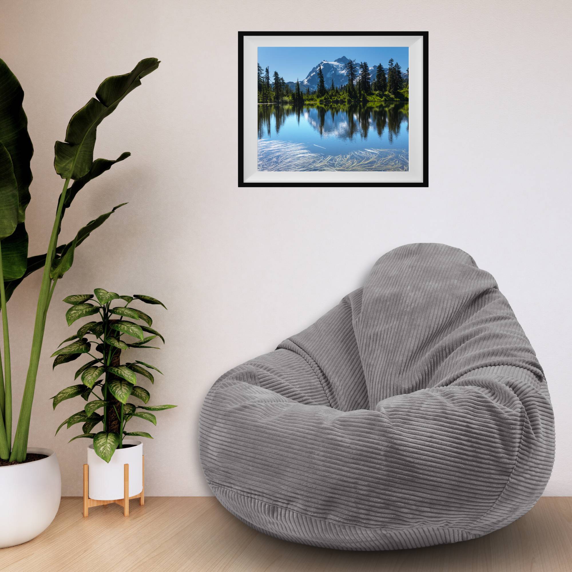 Puf Paradise s podnožkou Frost Gray-S
