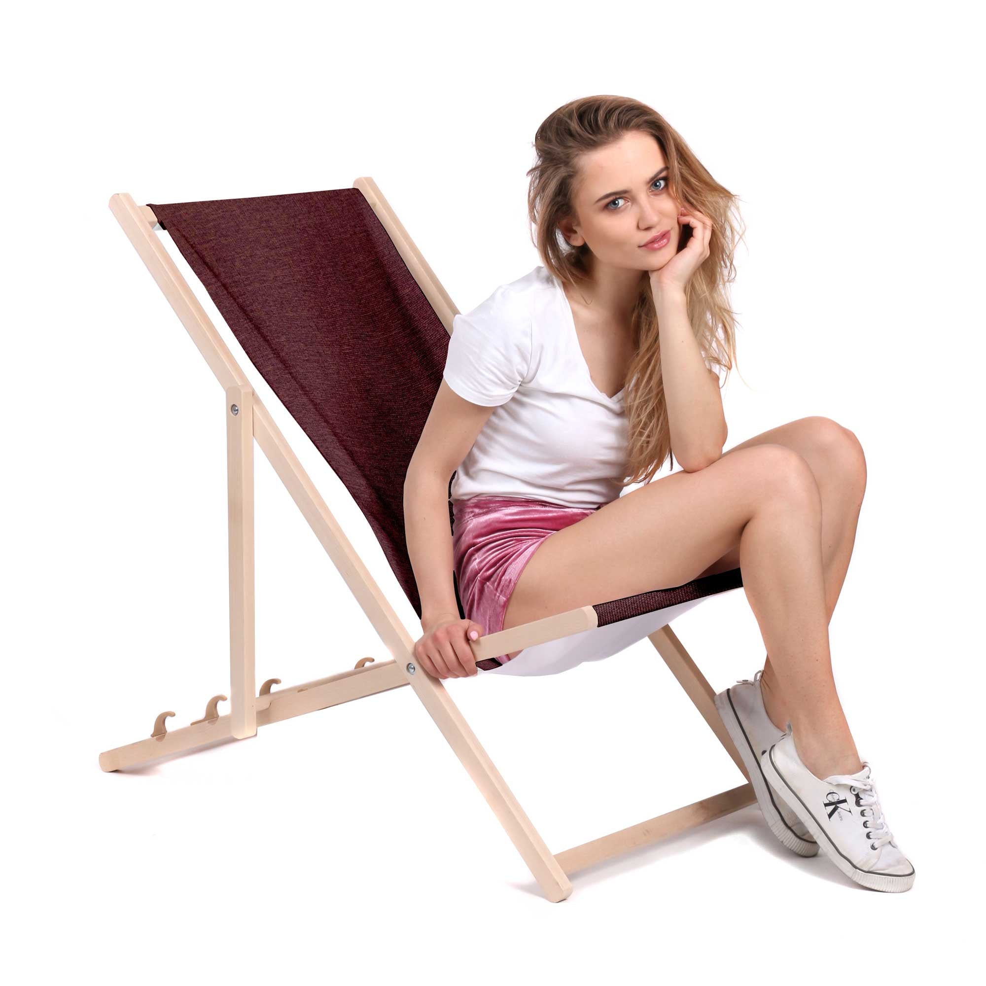 Dřevěné lehátko Imitace lnu Fiery Aurora-M
