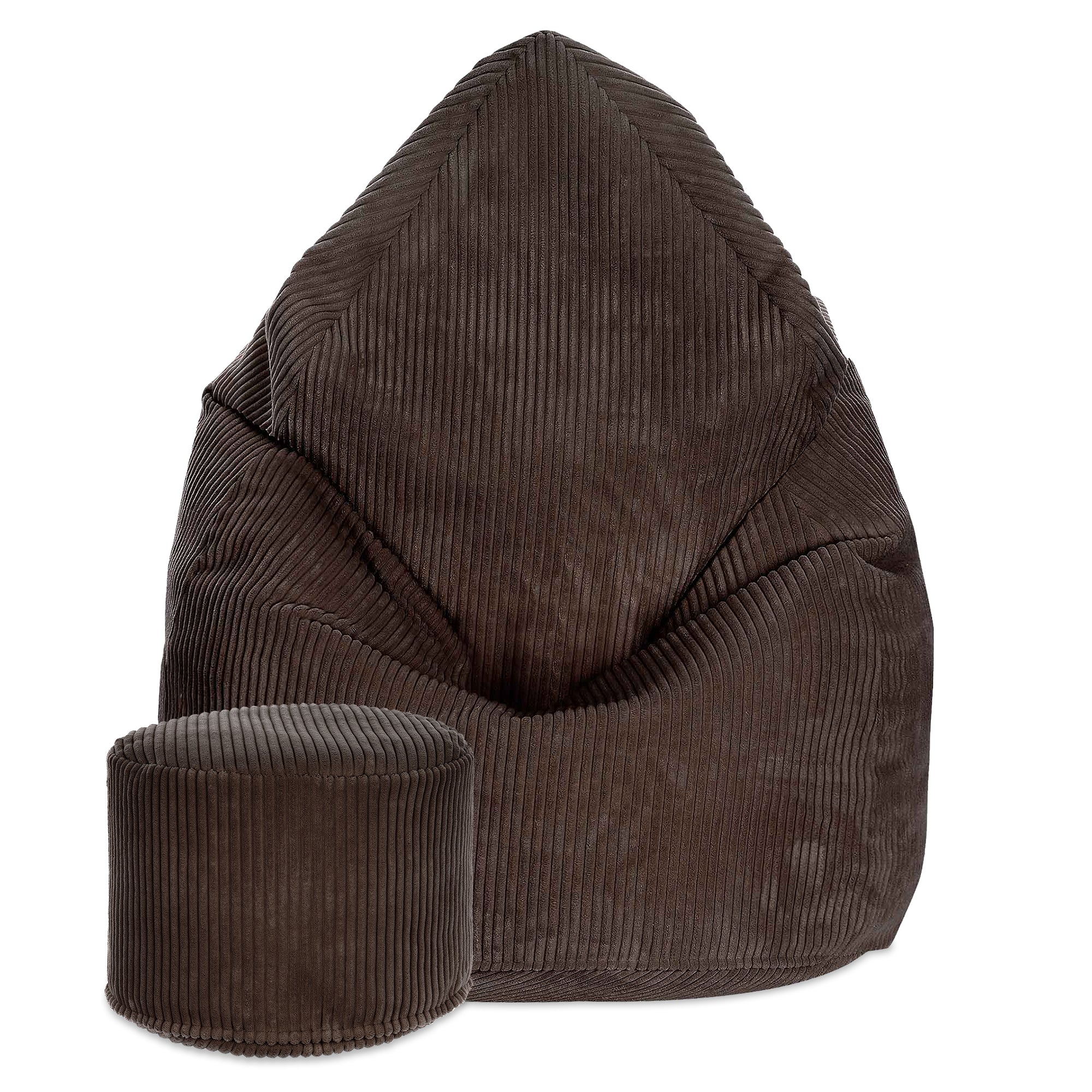 Round pouf footstool Lincoln Dark Chocolate