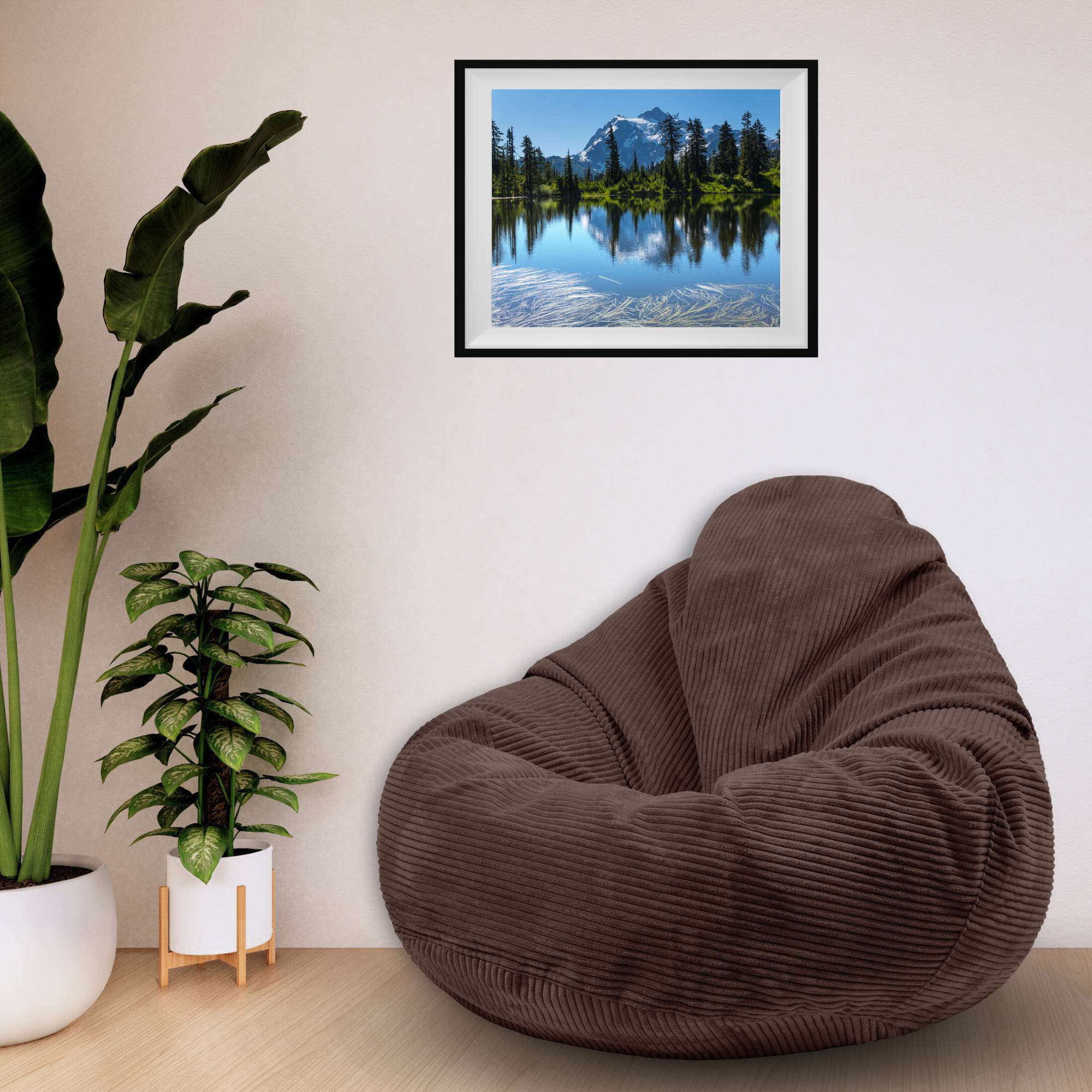 Paradise Pouf with Footstool Dark Chocolate-S