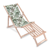 Dřevěné lehátko s dřevěnou podnožkou Green Tropical
