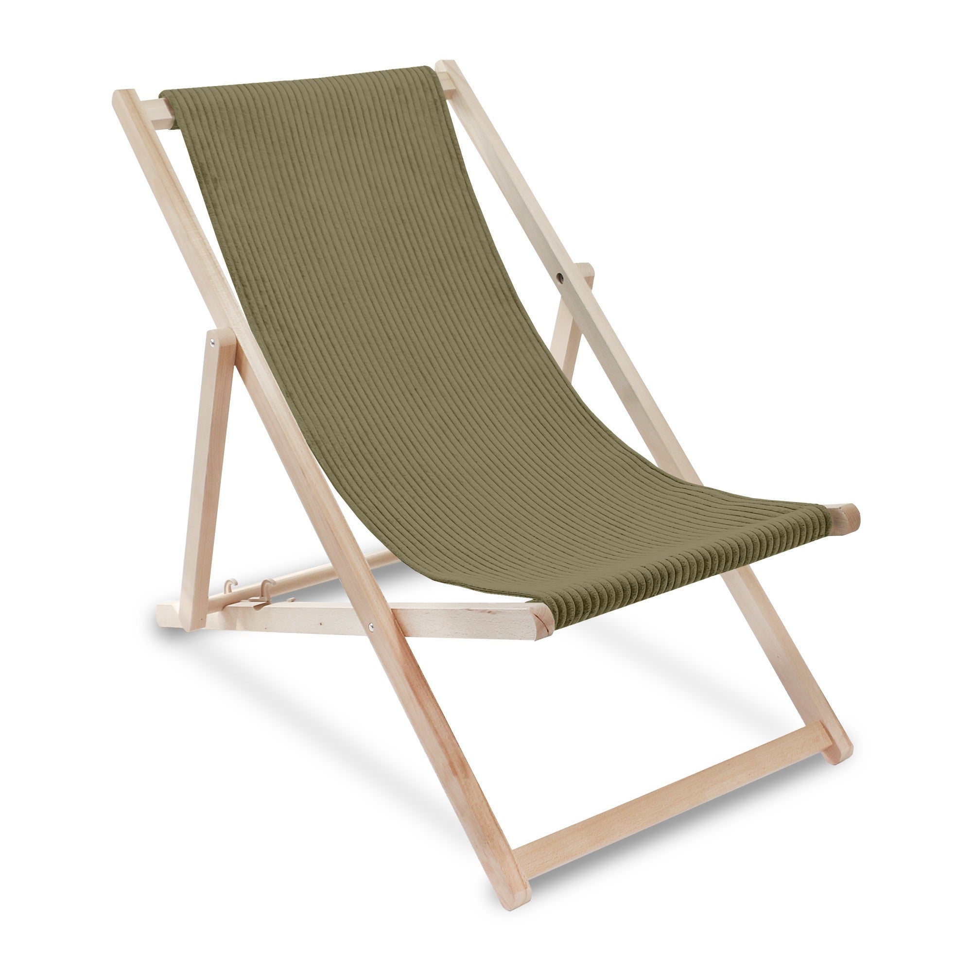 Liegestuhl aus Holz Lincoln Dark Olive