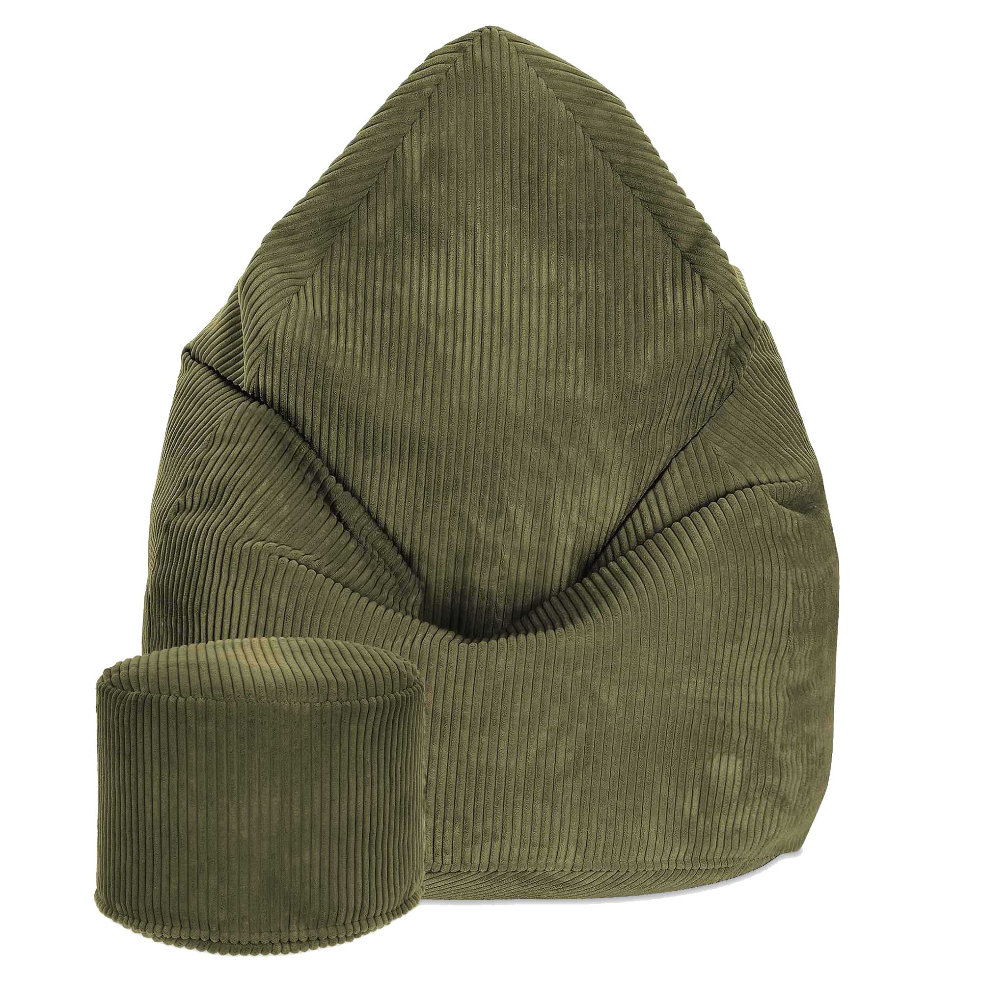 Round pouf footstool Lincoln Dark Olive
