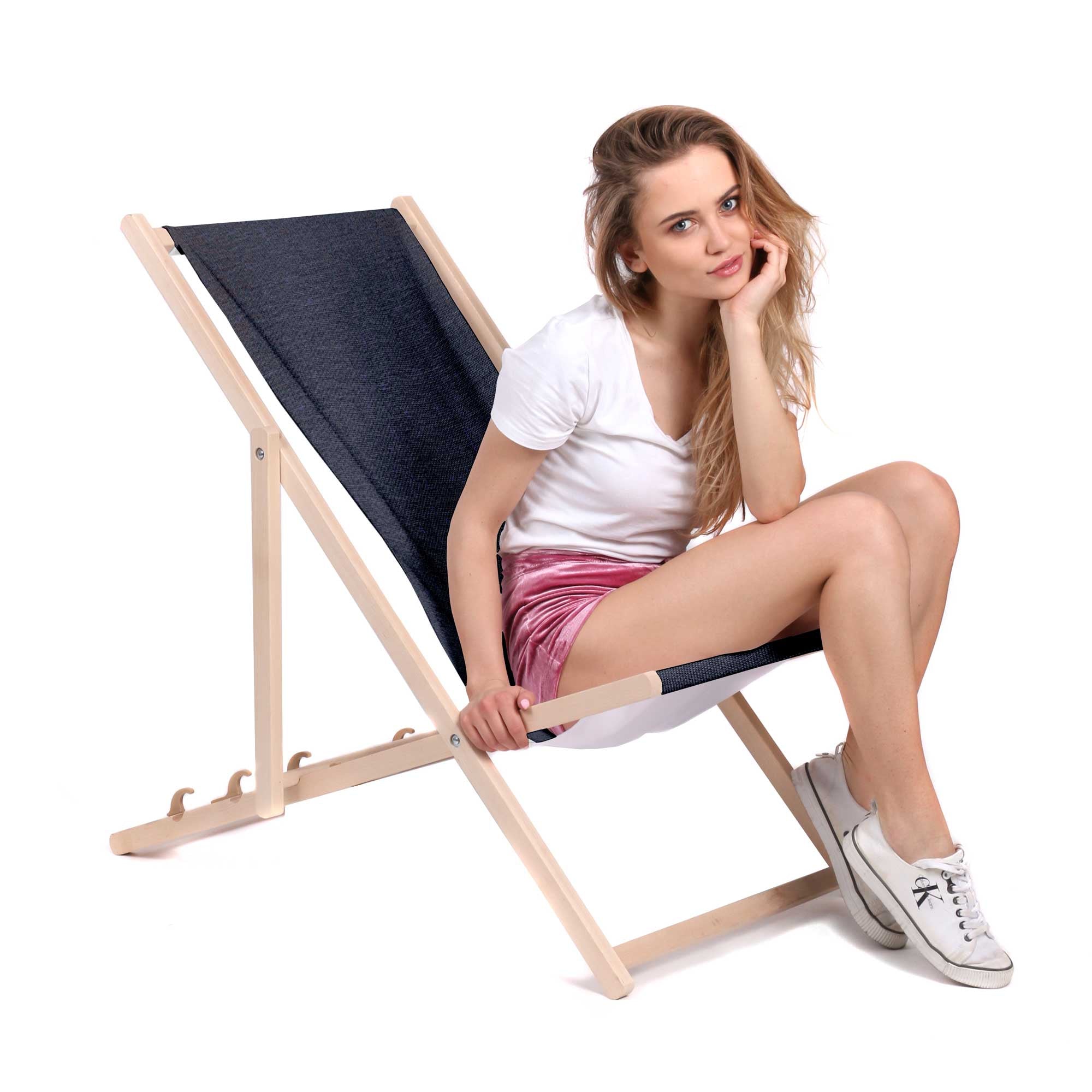 Dřevěné lehátko Imitace lnu Ocean Isle-S