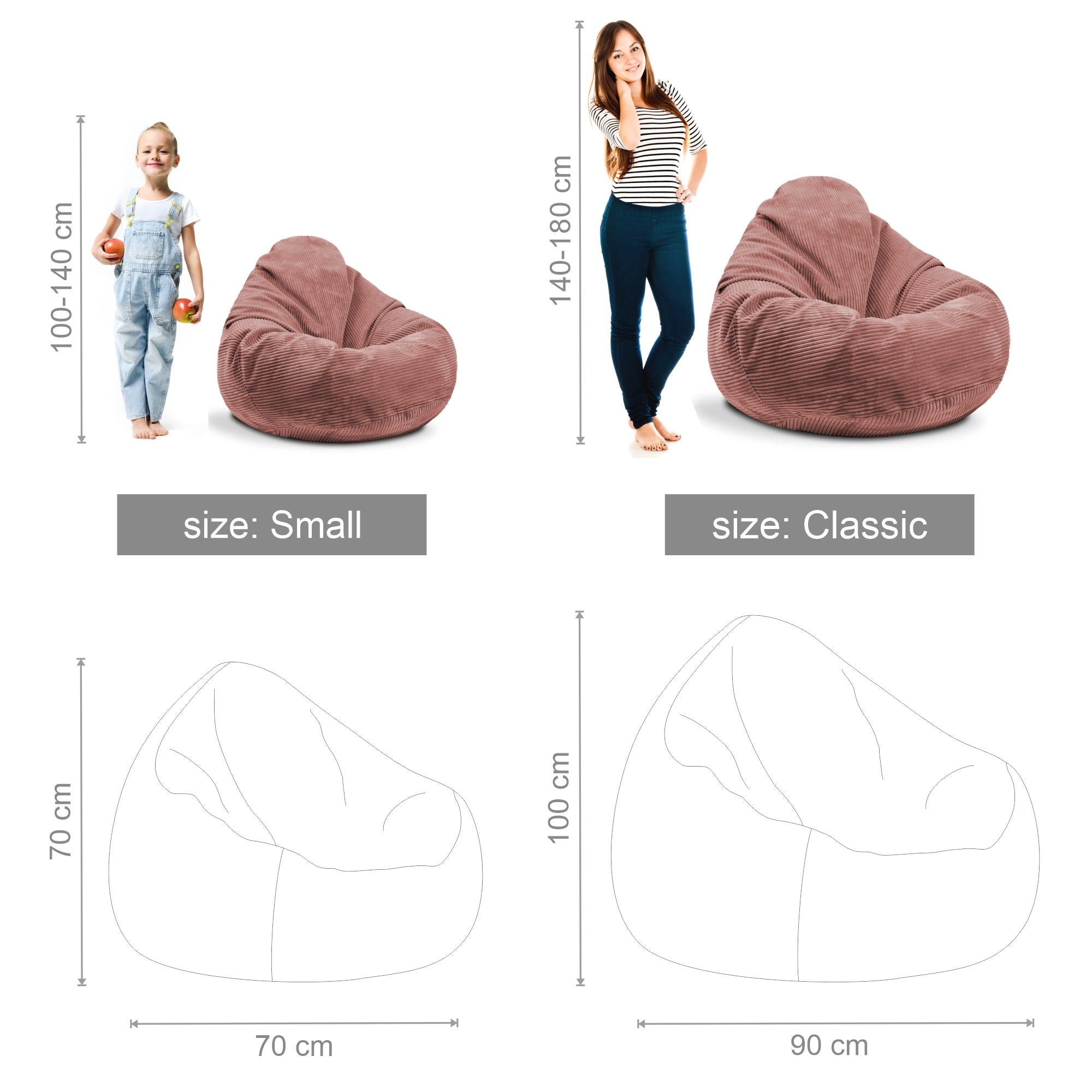 Puf Paradise z Podnóżkiem Ginger Spice-S