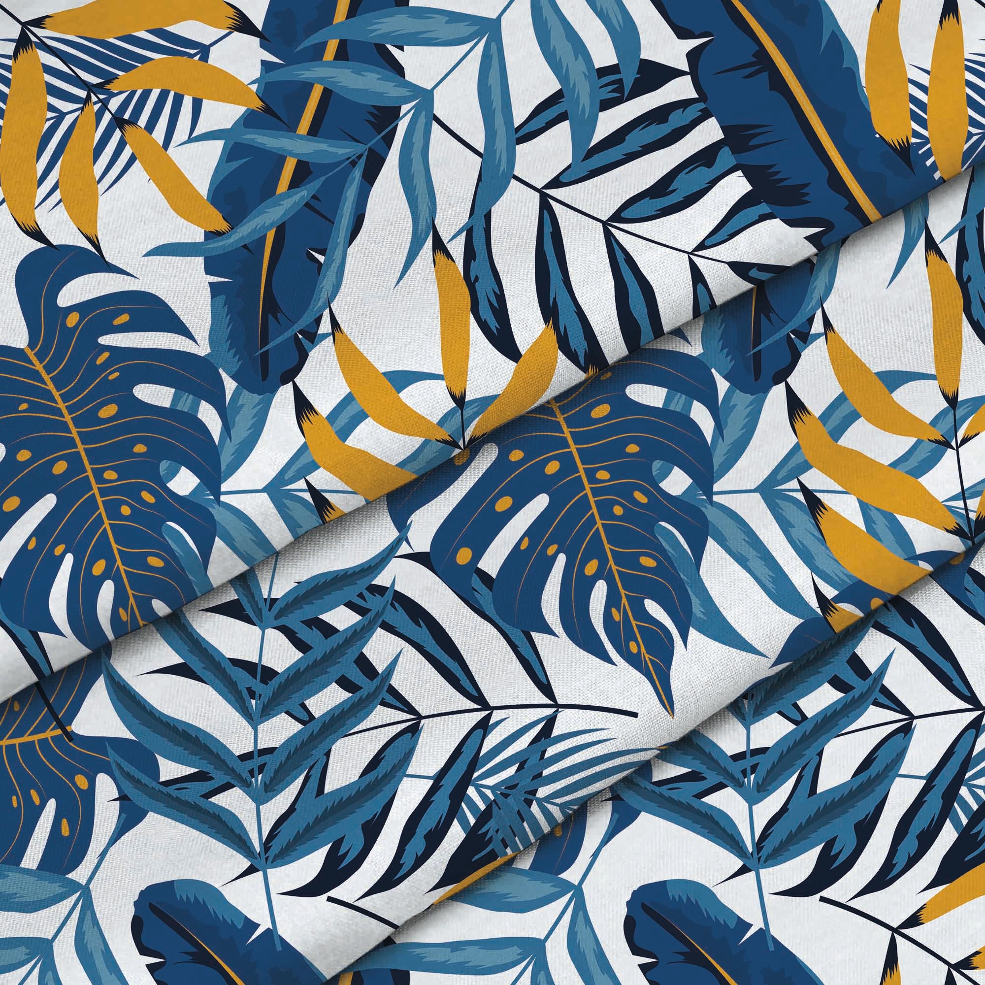 Blue Gold Leaves-Velvet
