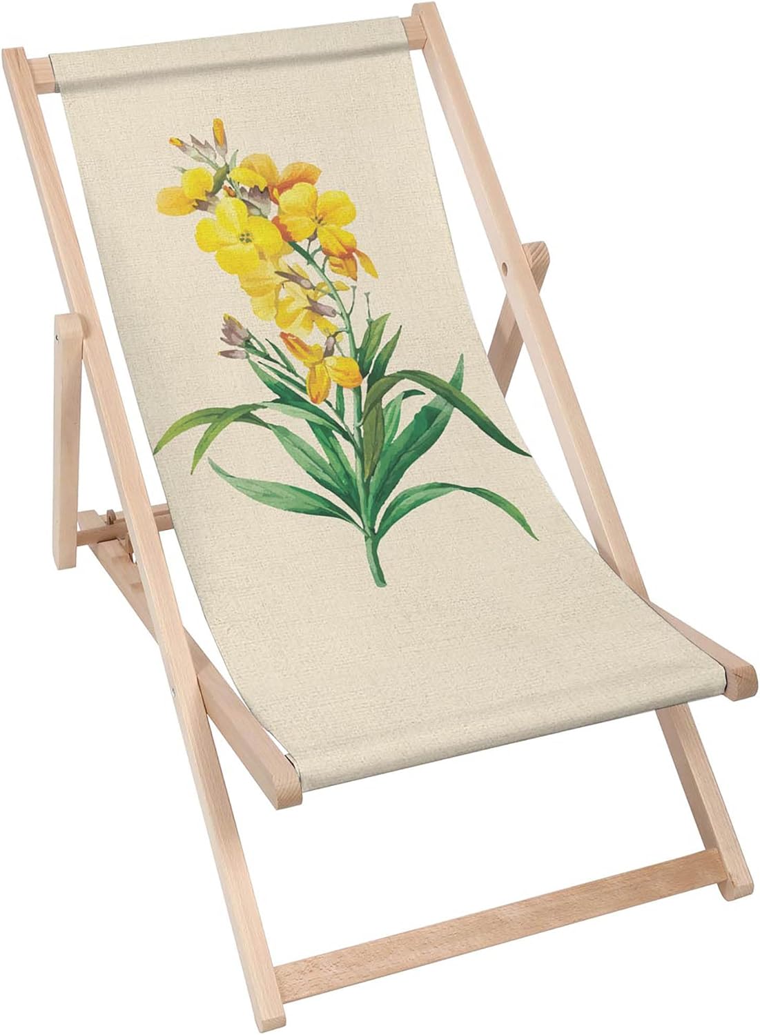 Leżak drewniany Vintage Yellow Flowers