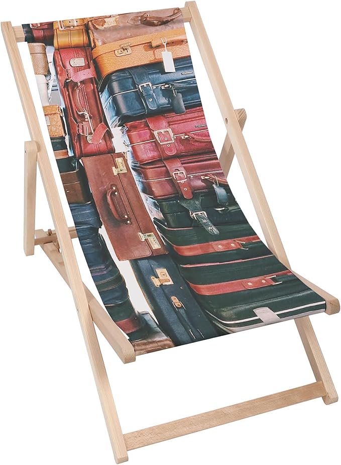 Dřevěné lehátko Vintage Luggages