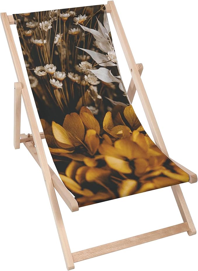 Vintage Wooden Deck Chair Boho Style