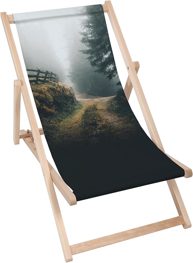 Dřevěné lehátko Foggy Landscape