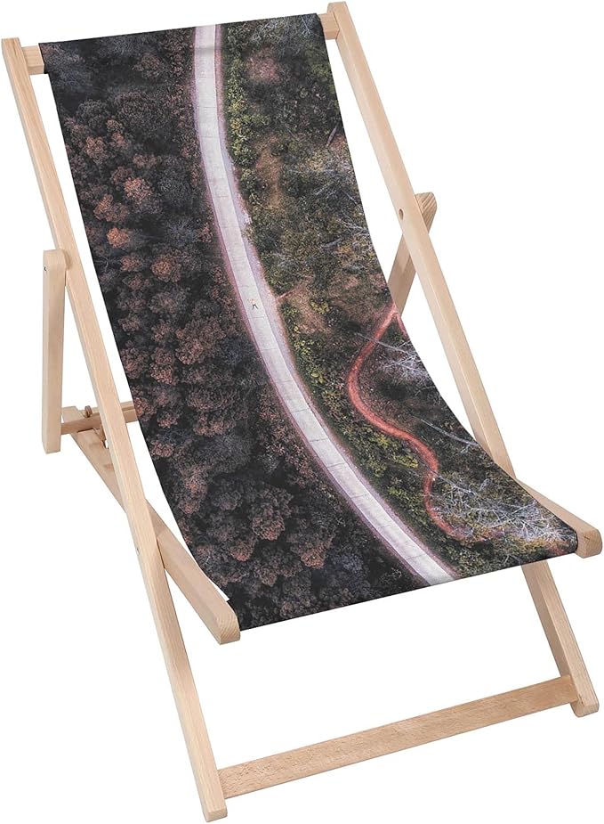 Holzliegestuhl Aussicht vom Flug