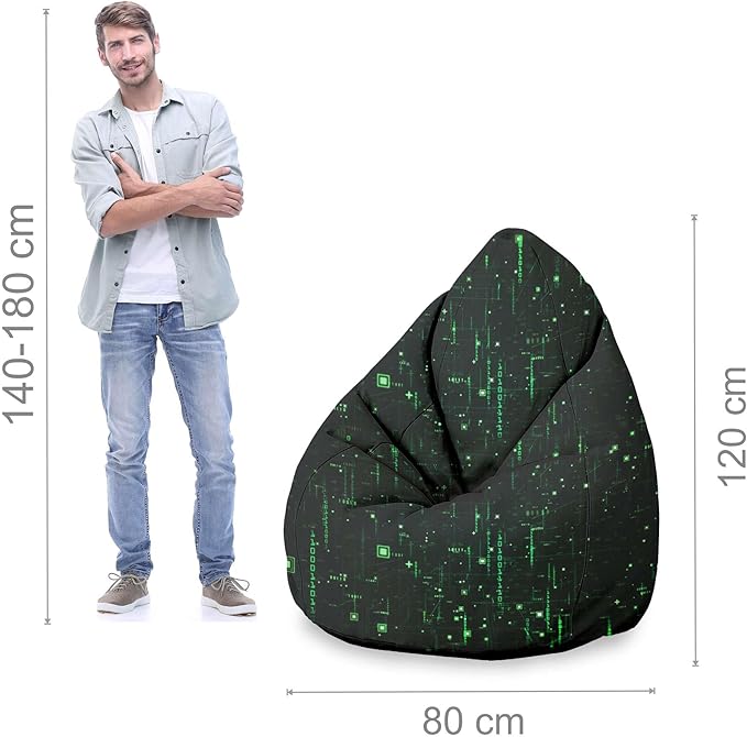 Pearshape Pouf with Footrest Cyberpunk