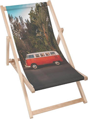 Holzliegestuhl Roter Camper