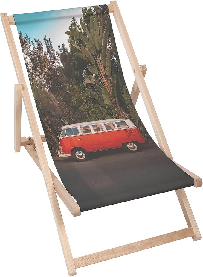 Holzliegestuhl Roter Camper