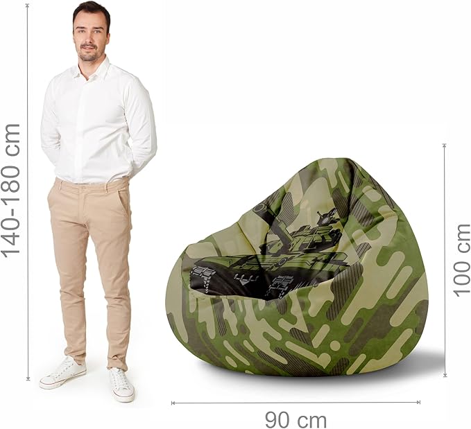 Puf Paradise s podnožkou Military