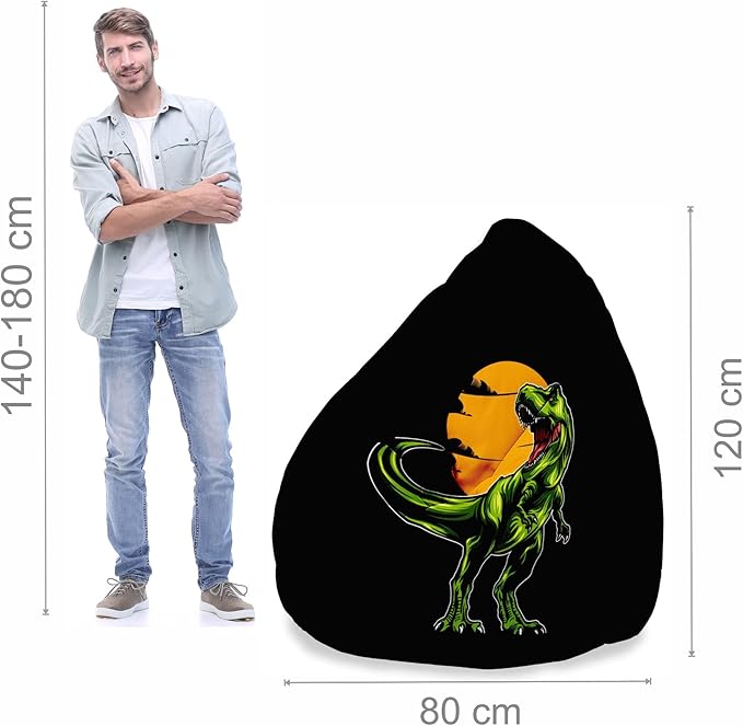 Puf Pearshape s podnožkou Wild Dinosaur-Velvet