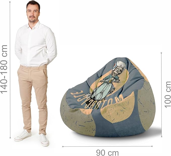 Paradise Sitzsack mit Fußhocker Motorcycle