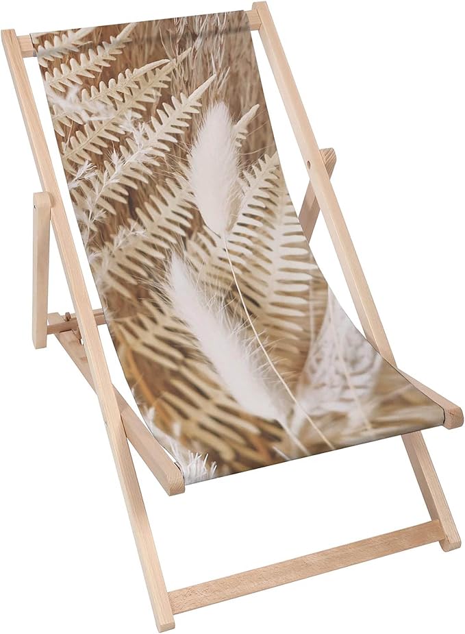 Vintage Wooden Deck Chair Boho Plants