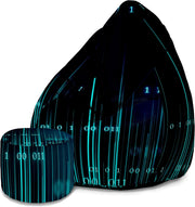 Puf Pearshape z podnóżkiem Binary Code
