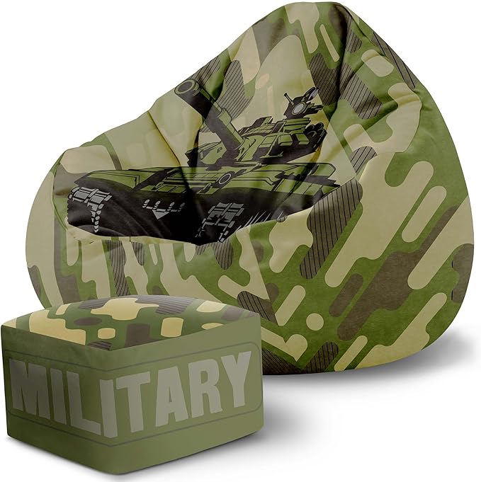Puf Paradise s podnožkou Military