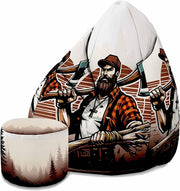 Puf Pearshape z podnóżkiem Lumberjack-Oxford