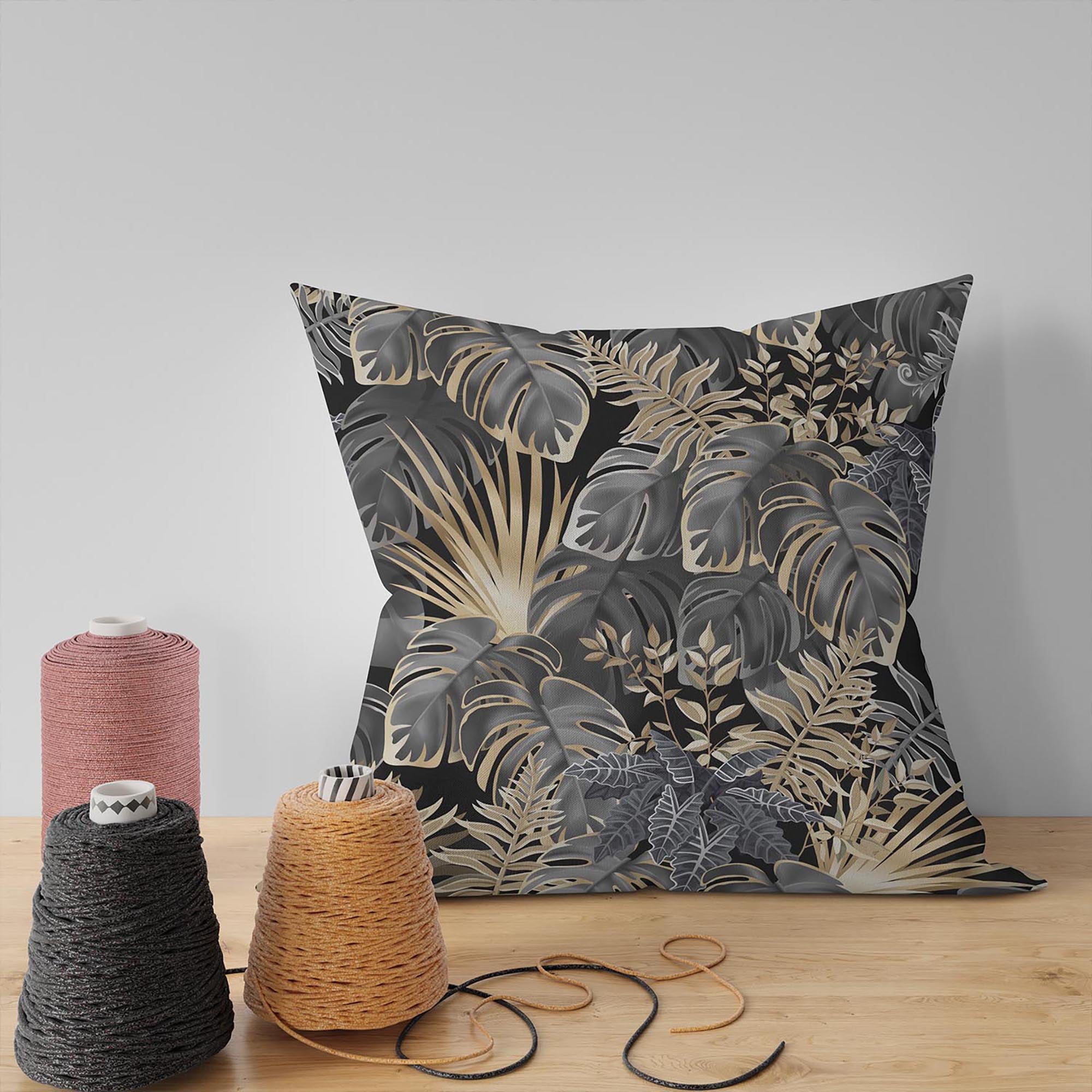 Dark Gold Leaves-Velvet