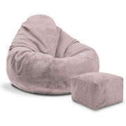Paradise Hocker mit Fußstütze Silberrosa-M