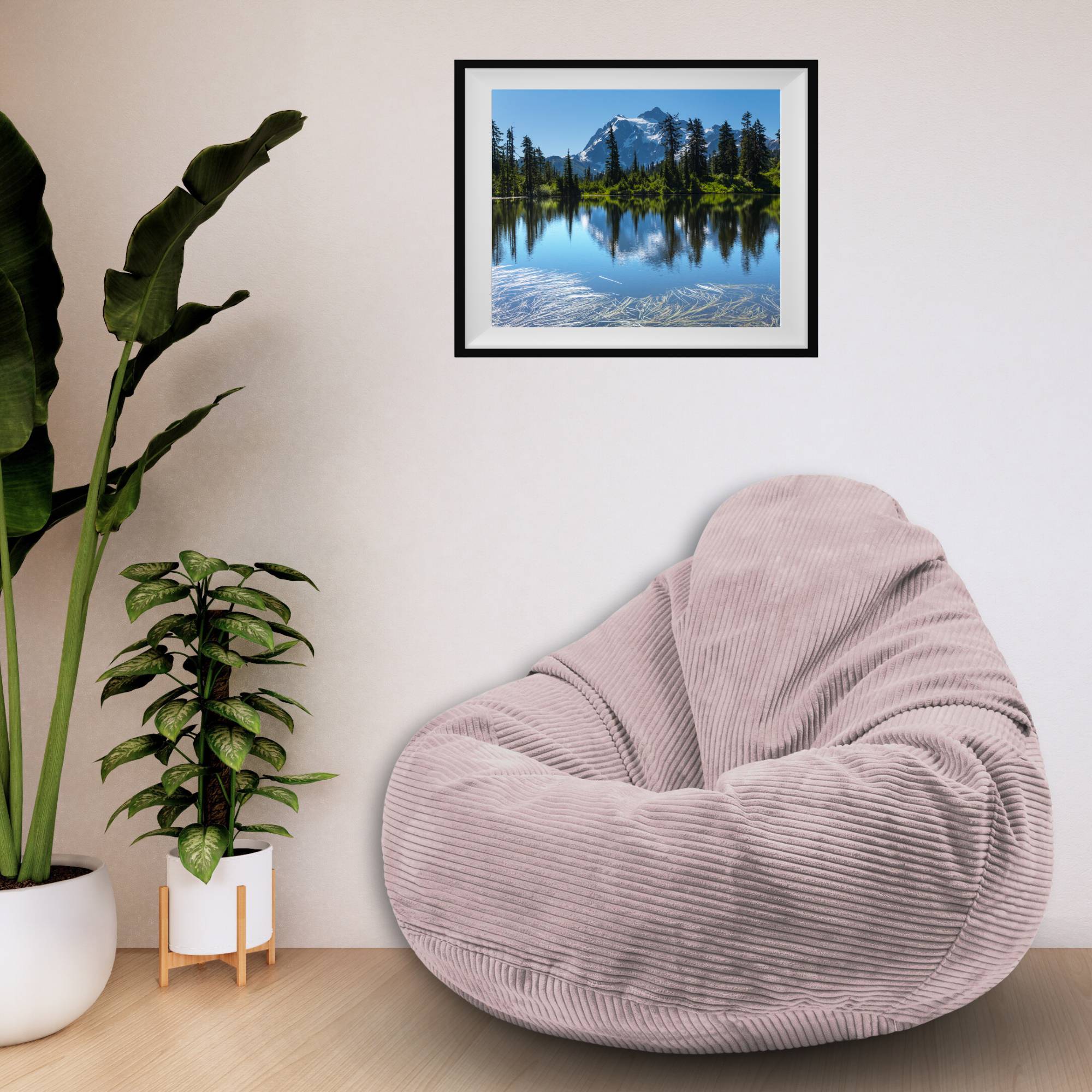 Paradise Hocker mit Fußstütze Silberrosa-M