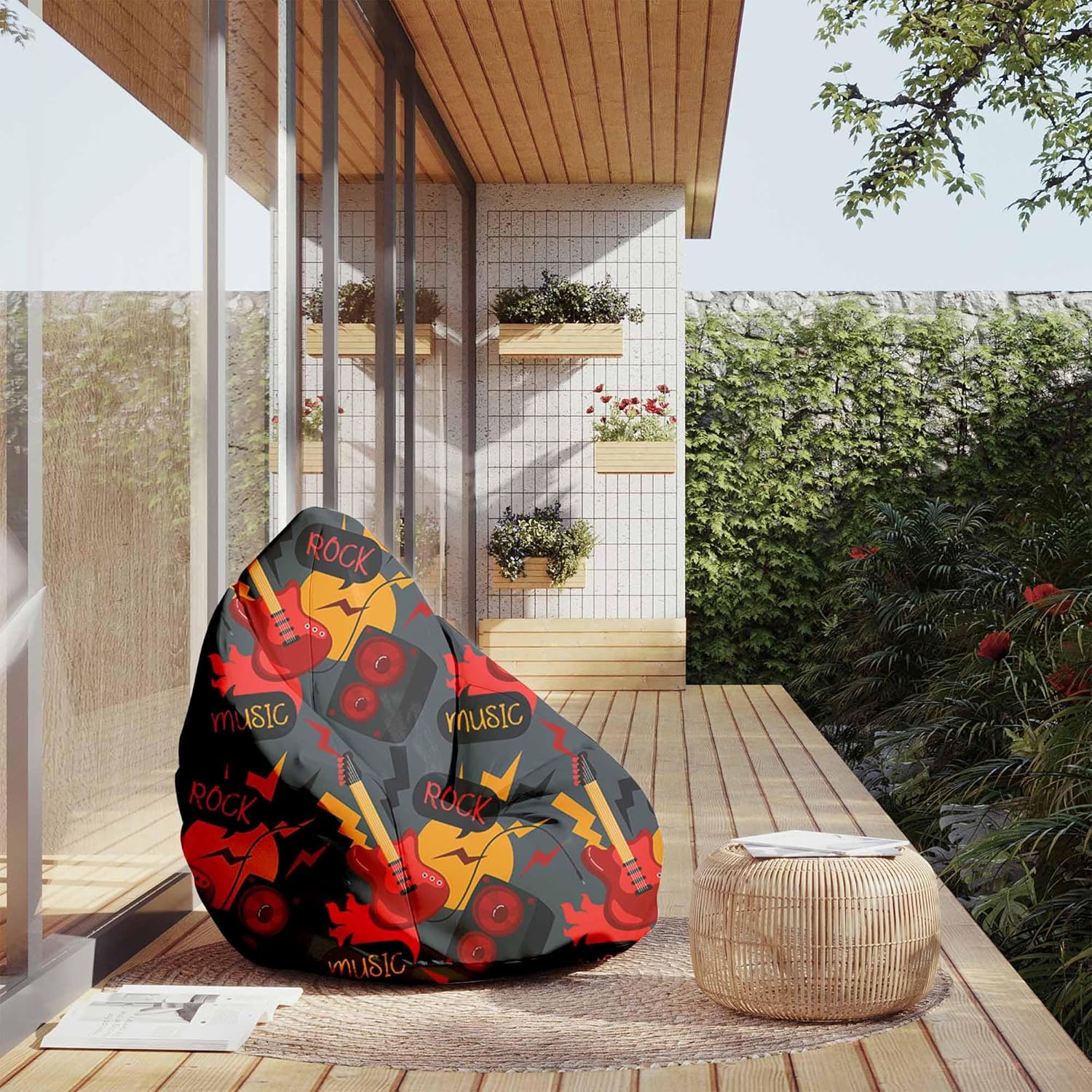Pearshape Pouf with Footrest Music