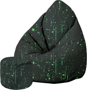 Pearshape Pouf with Footrest Cyberpunk
