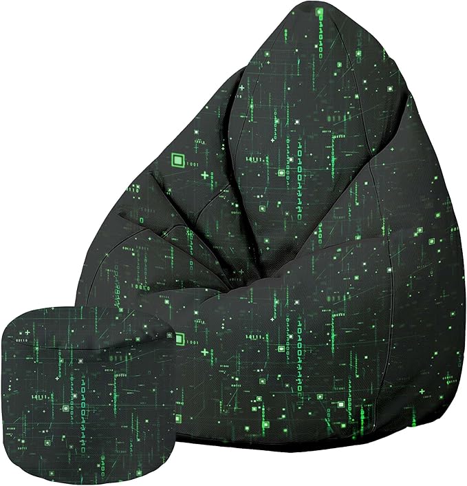 Pearshape Pouf with Footrest Cyberpunk