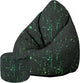 Pearshape Pouf with Footrest Cyberpunk-Oxford