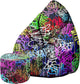 Puf Pearshape s podnožkou Graffiti