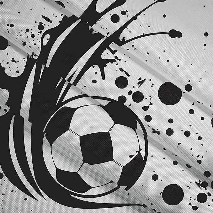 Sedací vak Pearshape s podnožkou I Love Football-Oxford