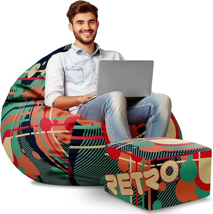 Puf Paradise z Podnóżkiem Retro Men's