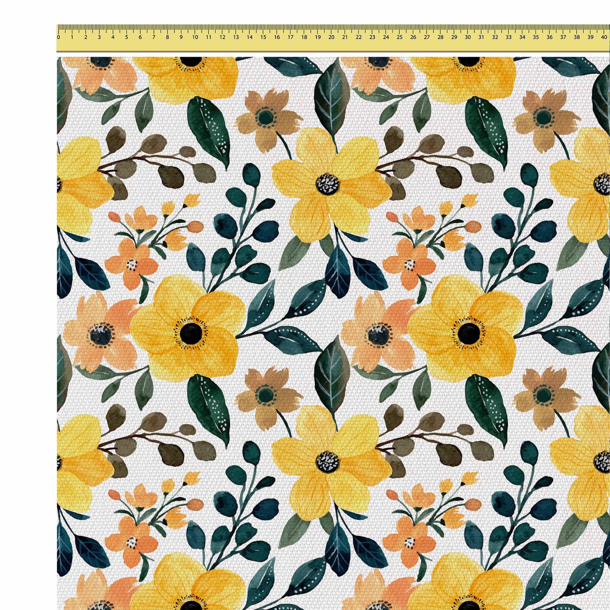 Žlutý květinový akvarel-Oxford