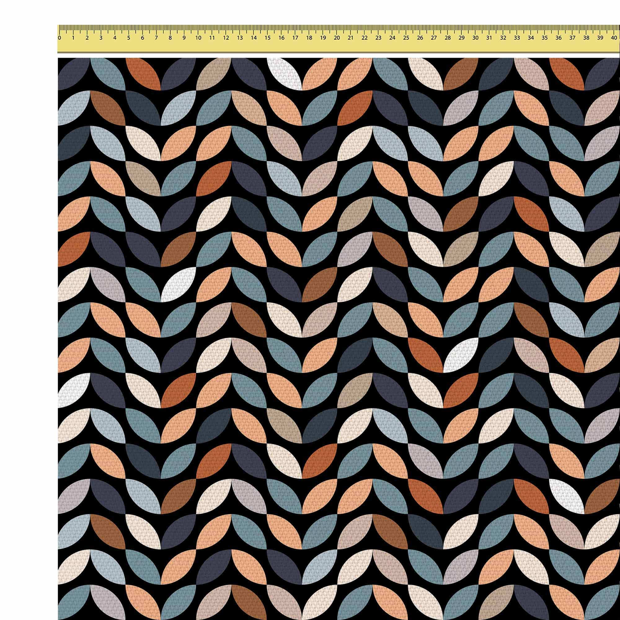 Retro černé listy - mikrovlákno ploché