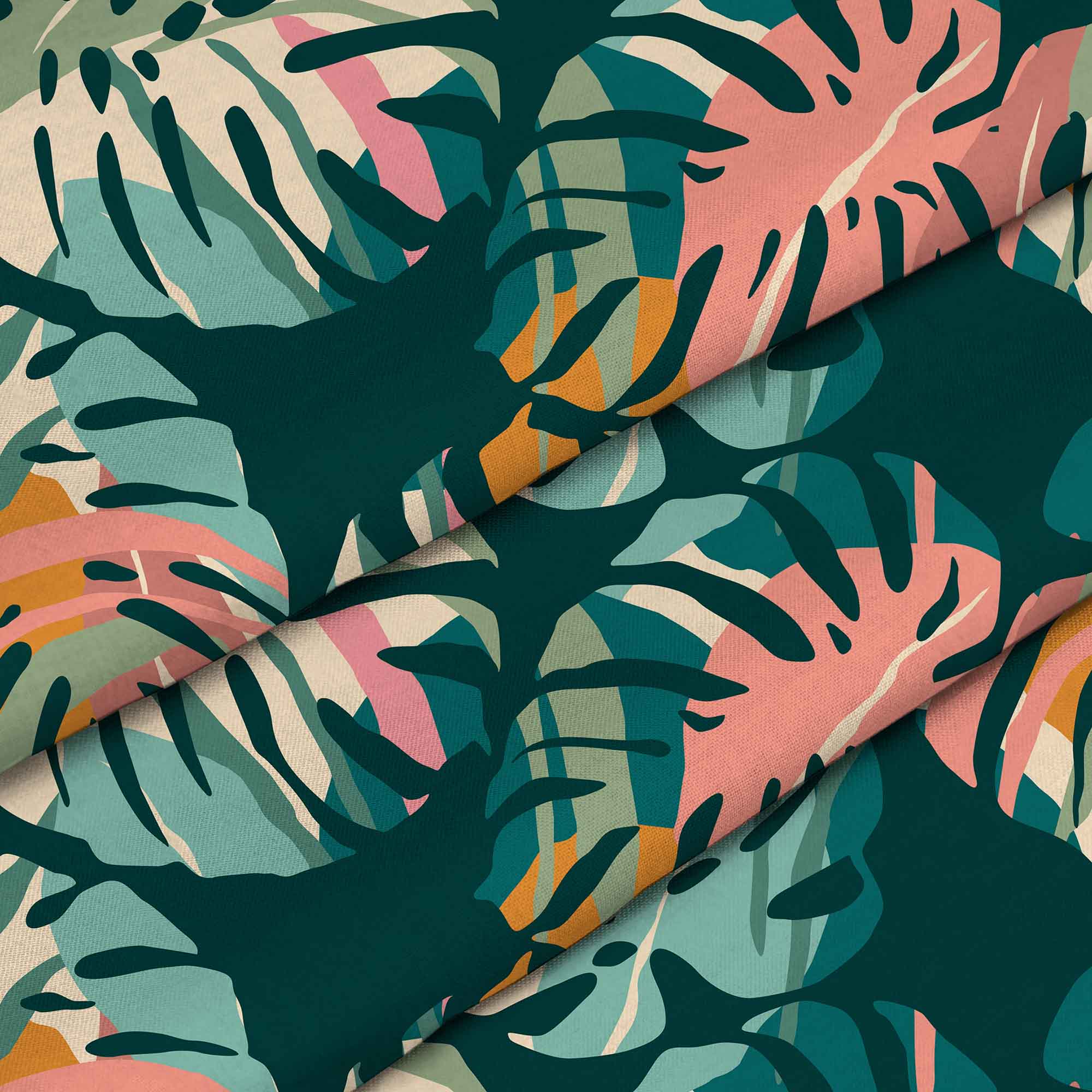 Tropical Abstract Leaves-Flat Microfiber
