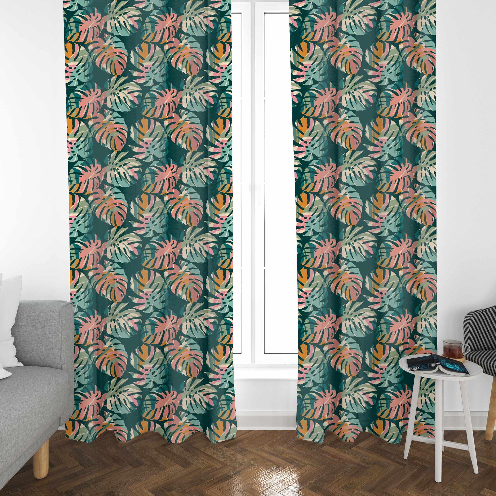 Tropical Abstract Leaves-Flat Microfiber