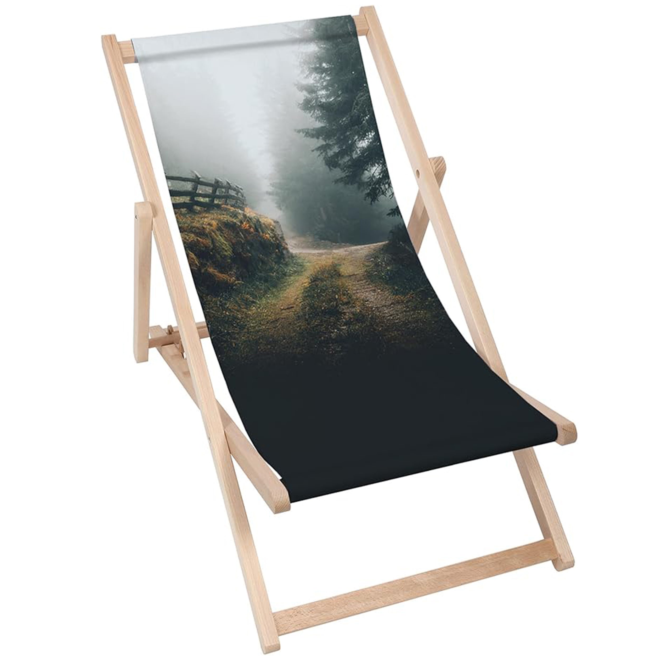 Dřevěné lehátko Foggy Landscape