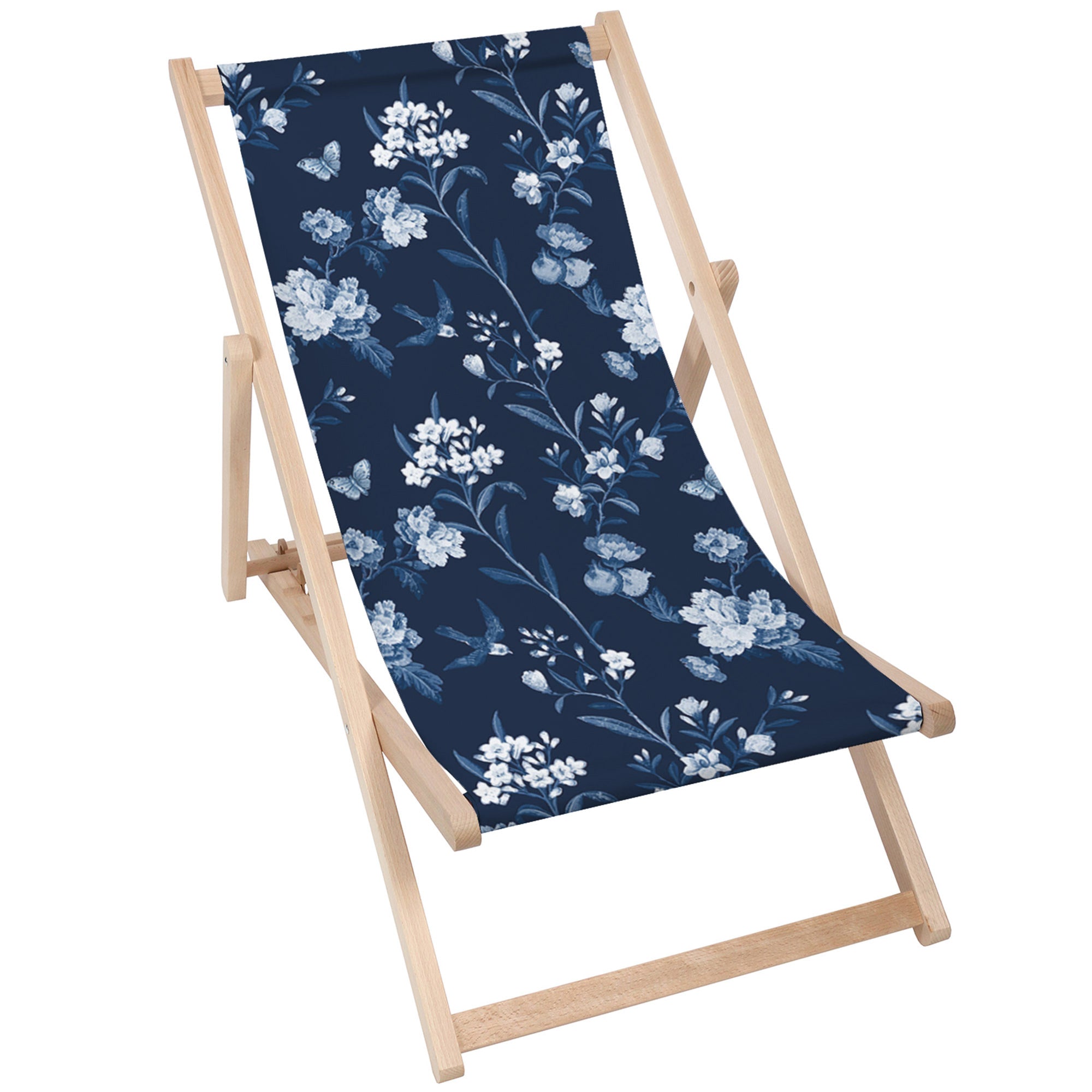 Dřevěné lehátko Blue Botanical-M