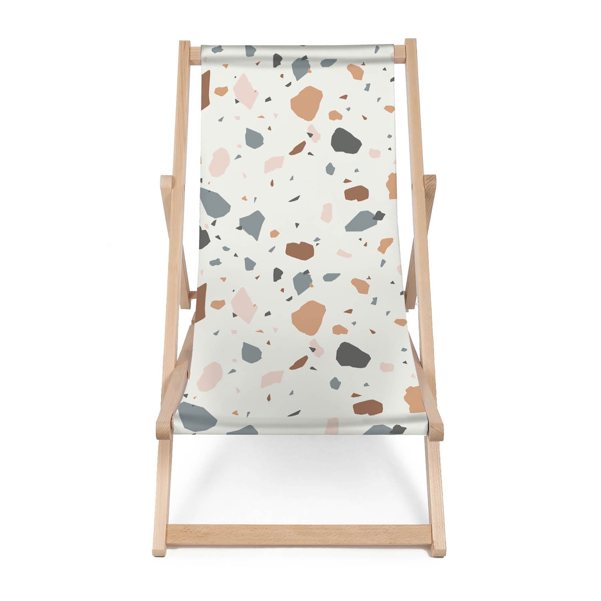 Leżak drewniany Ecru Terrazzo-M