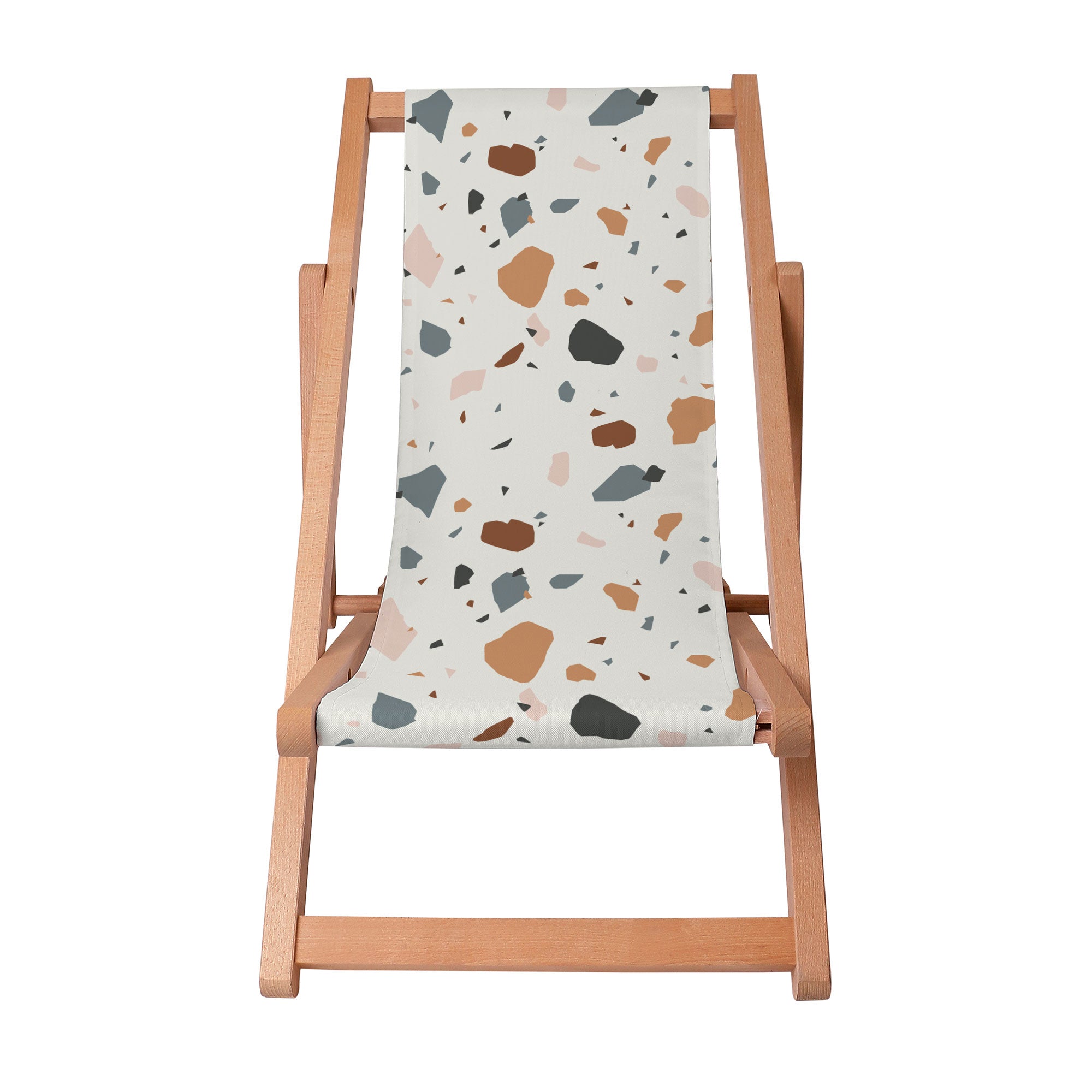 Wooden Deck Chair Ecru Terrazzo-S
