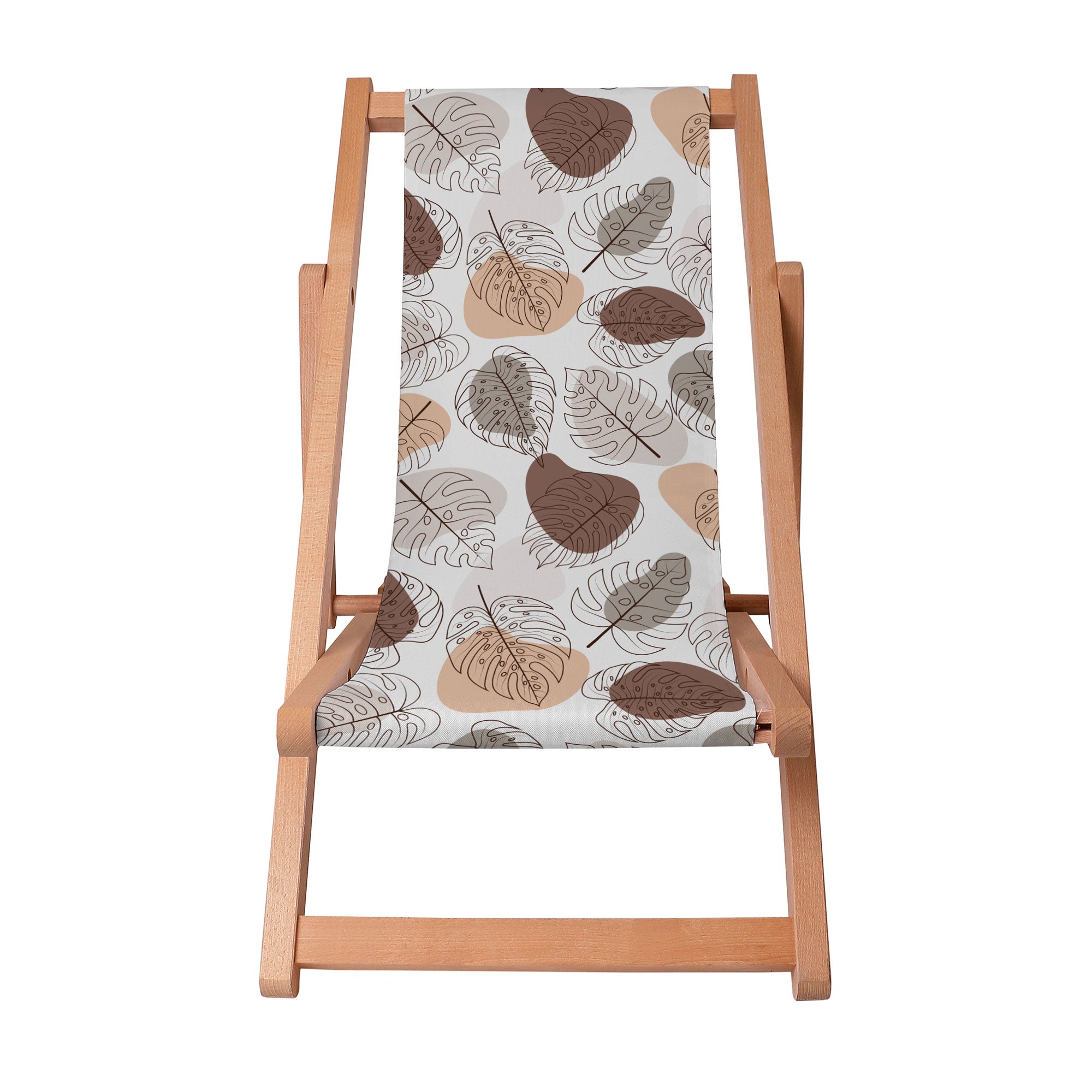 Wooden Deck Chair Monstera Lineart-S